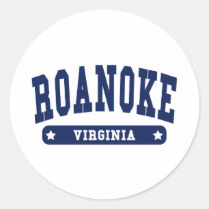 Pegatina Redonda Camisas de té Roanoke Virginia College Style