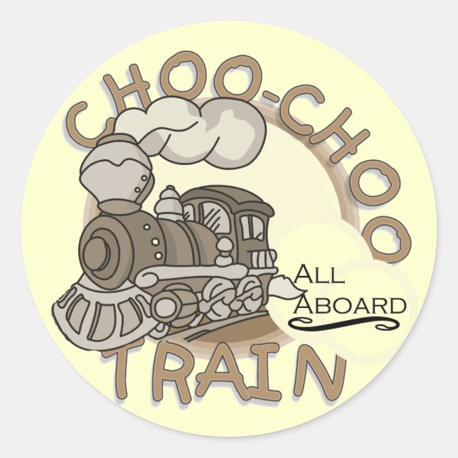Pegatina Redonda Camisas de tren Choo-Choo e GIfts (Anverso)