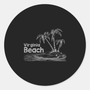 Pegatina Redonda Camisas de vacaciones familiares de Virginia Beach