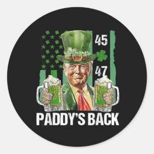 Pegatina Redonda Camisas divertidas Trump engaña 45 47 St Patricks 