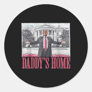 Pegatina Redonda Camisas domésticas Casa Blanca Trump 2024