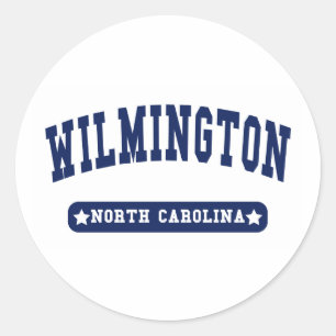 Pegatina Redonda Camisas estilo camiseta Wilmington North Carolina