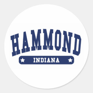 Pegatina Redonda Camisas estilo Colegio Hammond Indiana