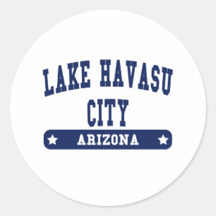 Pegatina Redonda Camisas estilo universitario Lake Havasu City Ariz