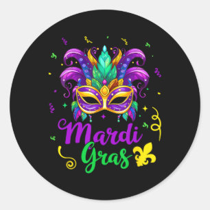 Pegatina Redonda Camisas Mardi Gras Para Mujeres Niños Masajes Masa
