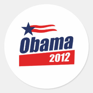 Pegatina Redonda Camiseta 2012 de Obama