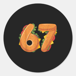 Pegatina Redonda Camiseta 67 Hamburguesa Navidad 6 7 Meme Divertido