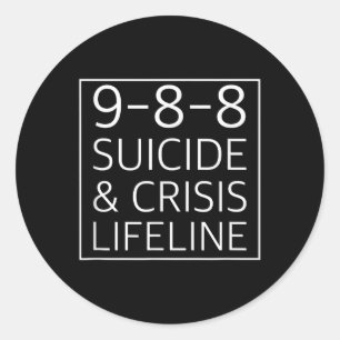 Pegatina Redonda Camiseta 988 - Línea de Ayuda de Crisis Conciencia