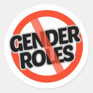 Pegatina Redonda Camiseta Anti Roles de Género