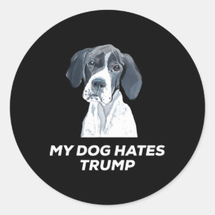 Pegatina Redonda Camiseta Anti Trump Mi Perro Odia a Trump