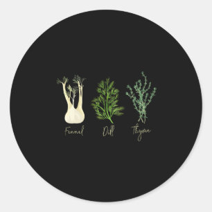 Pegatina Redonda Camiseta Anti Trump Subtle Herb Fennel Dill Thyme