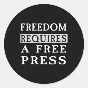 Pegatina Redonda Camiseta Antit Trump La Libertad Requiere Una Pren