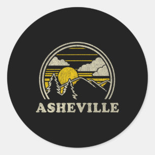 Pegatina Redonda Camiseta Asheville Carolina Del Norte Nc Vintage S