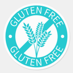 Pegatina Redonda Camiseta azul claro sin gluten