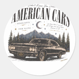 Pegatina Redonda Camiseta básica de hombre amiracn cars