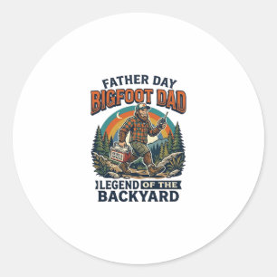 Pegatina Redonda Camiseta Bigfoot Papá Día del Padre Snacks Héroe D