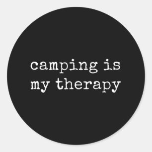 Pegatina Redonda Camiseta Camping By Design Tee Company Uni-adultos