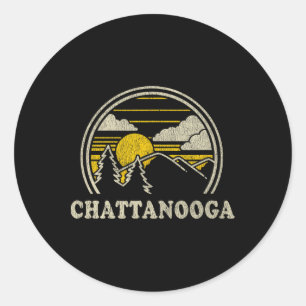 Pegatina Redonda Camiseta Chattanooga Tennessee Tn Vintage Senderis