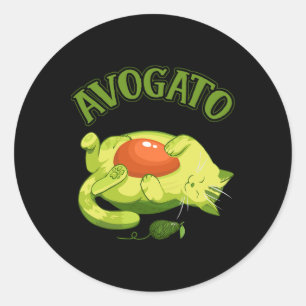 Pegatina Redonda Camiseta Cinco De Mayo Divertida Meow Avogato Gato