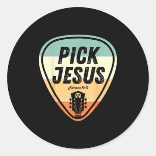 Pegatina Redonda Camiseta Ck Jesús Divertida Música Cristiana Guita