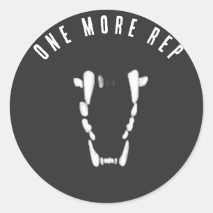 Pegatina Redonda Camiseta Clásica One More Rep Jaws