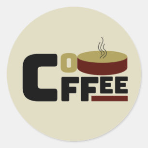 Pegatina Redonda Camiseta "Coffee Lover's Club"