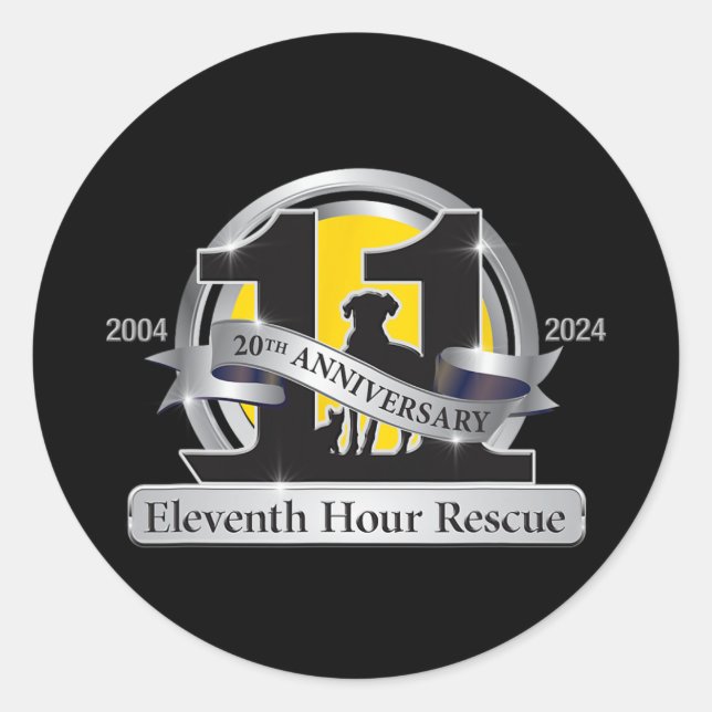 Pegatina Redonda Camiseta con logotipo del 20° aniversario.png (Anverso)