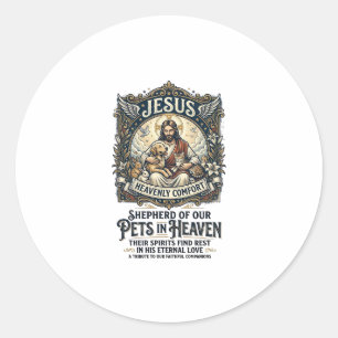 Pegatina Redonda Camiseta conmemorativa del recuerdo de Jesús masco