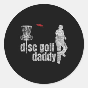 Pegatina Redonda Camiseta Cool Frolf Disc Golf Daddy