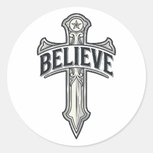 Pegatina Redonda Camiseta Cristiana Ancla de Mi Alma Jesucristo