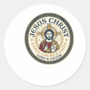Pegatina Redonda Camiseta Cristiana Antigua Padres del Desierto de