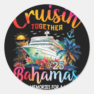 Pegatina Redonda Camiseta Cruisin Together Hamas 2025 Crucero Famil