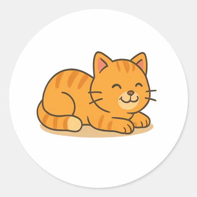 Pegatina Redonda Camiseta Cute Cat Nap Camiseta Baby Bodysuit (Anverso)