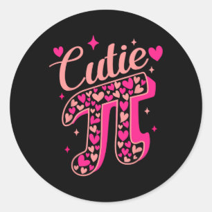 Pegatina Redonda Camiseta Cutie Pi Day 3.14159 Mujeres Niños Té Mat