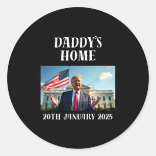 Pegatina Redonda Camiseta Daddy's Home Trump