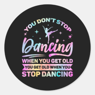 Pegatina Redonda Camiseta Dance Lover Para Bailarines Uni Black Sma