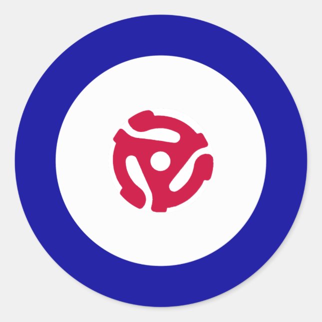 Pegatina Redonda Camiseta de 45 rpm Mod Target (Anverso)