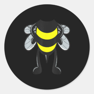 Pegatina Redonda Camiseta de abeja para hombres adultos, mujeres y