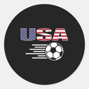 Pegatina Redonda Camiseta de aficionados de fútbol de América orgul