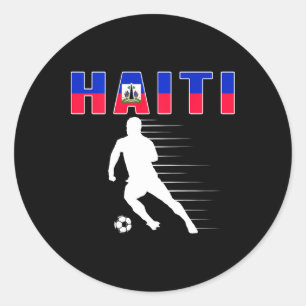 Pegatina Redonda Camiseta de aficionados de fútbol de Haití - Fútbo