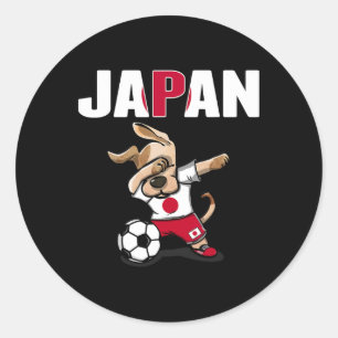 Pegatina Redonda Camiseta de aficionados de fútbol de Japón Dabbing