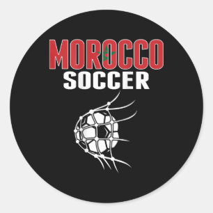 Pegatina Redonda Camiseta de aficionados de fútbol de Marruecos - A