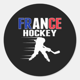 Pegatina Redonda Camiseta de aficionados de hockey sobre hielo de F