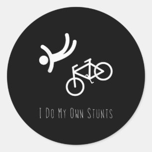 Pegatina Redonda Camiseta de amante de bicicletas - Hago mis propio