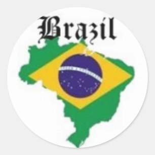 PEGATINA REDONDA CAMISETA DE BANDERA BRASIL Y ETC