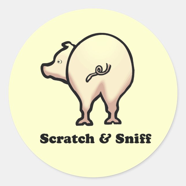 Pegatina Redonda Camiseta de bebé Scratch y Sniff (Anverso)