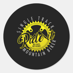 Pegatina Redonda Camiseta de bicicleta de montaña Single Track Mtb 
