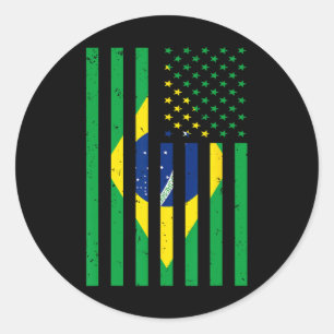 Pegatina Redonda Camiseta de Brasil Jersey de Fútbol de Usa América
