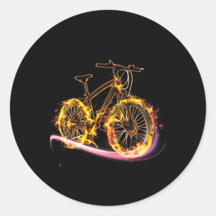 Pegatina Redonda Camiseta de ciclismo de montaña deportiva fresca l