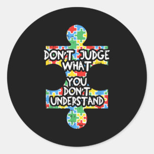 Pegatina Redonda Camiseta de Conciencia del Autismo Regalo para Mae